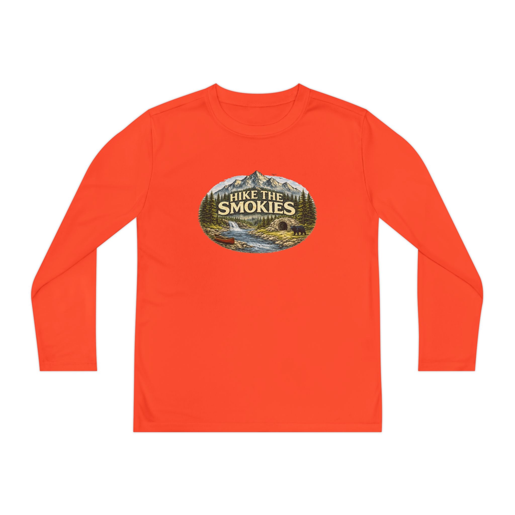 Youth Long Sleeve Tee — "Hike the Smokies" Nature Graphic