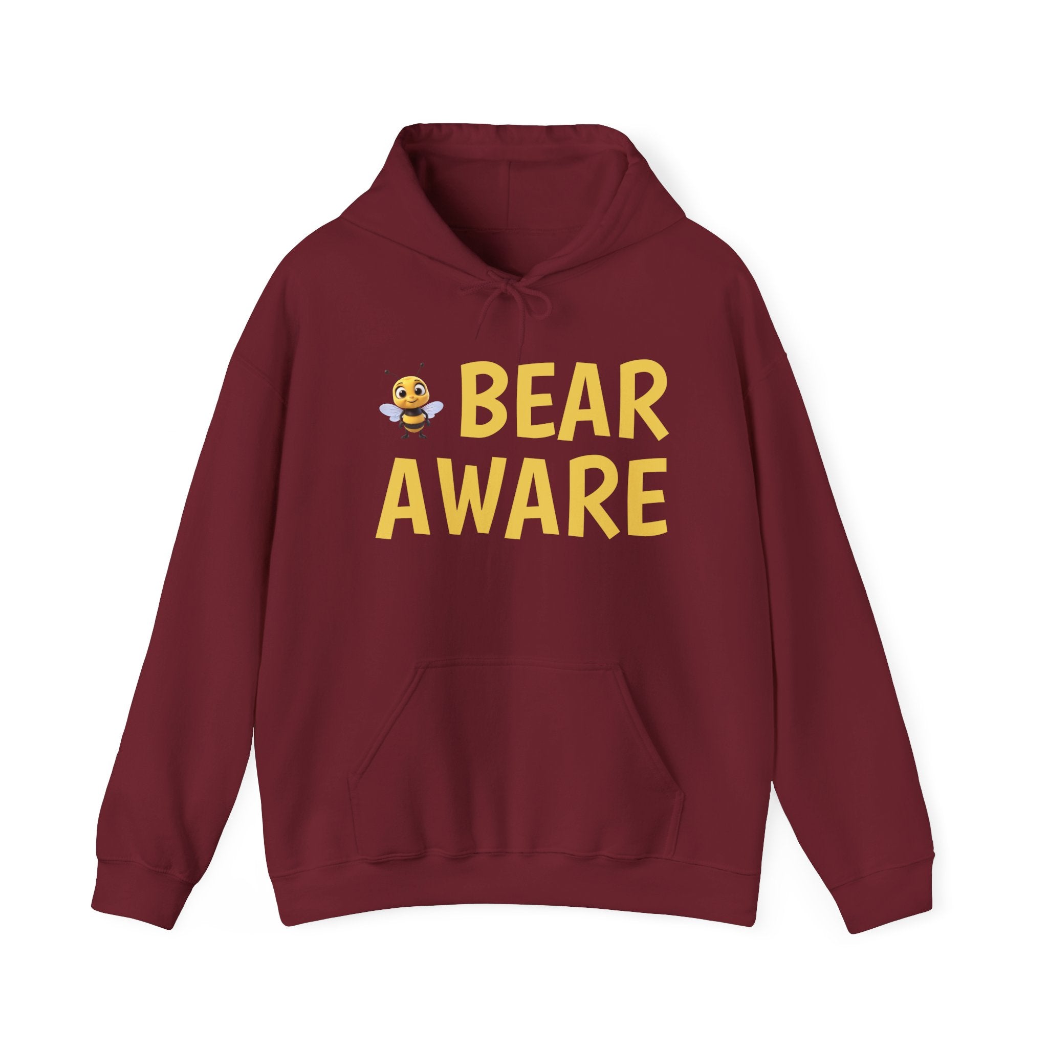Bear Aware  Unisex Hoodie — Cute Bee Graphic Pullover