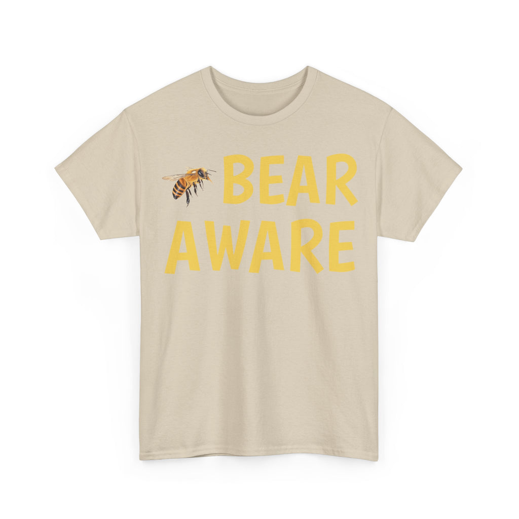 Bear Aware Unisex Tee — Funny Nature T-Shirt with Bee Graphic