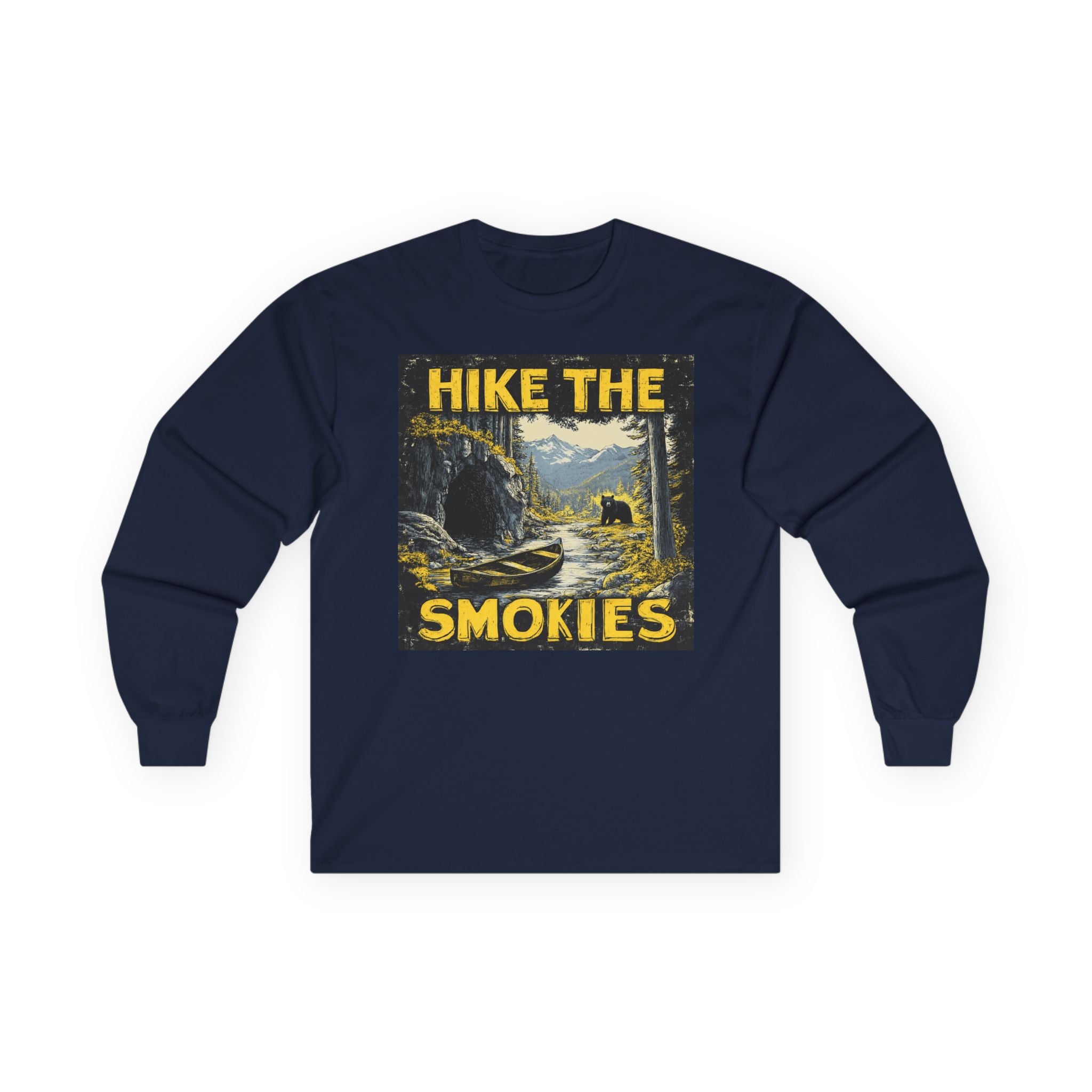 Hike the Smokies Long Sleeve Unisex Tee — Vintage Mountain Hiking Shirt