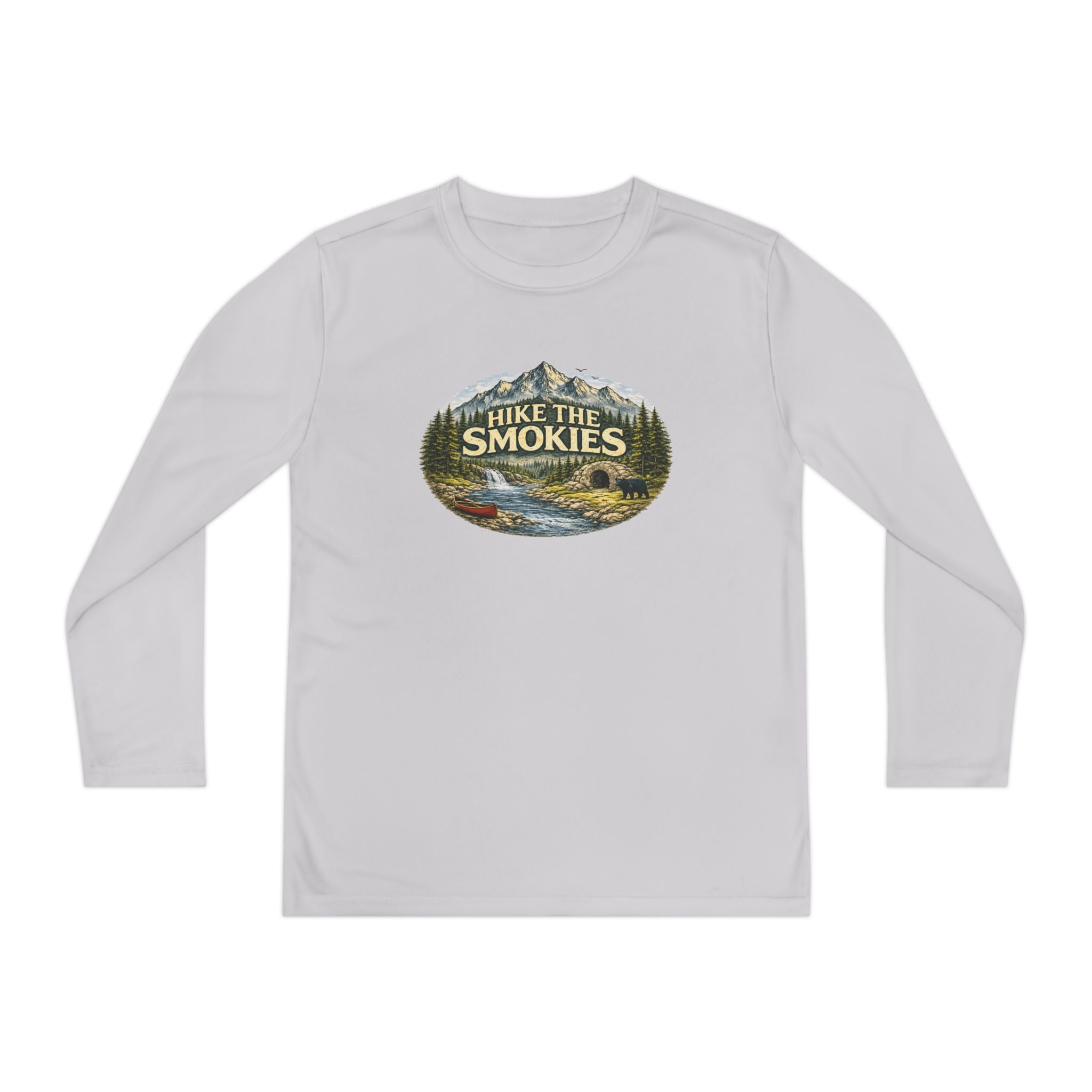 Youth Long Sleeve Tee — "Hike the Smokies" Nature Graphic