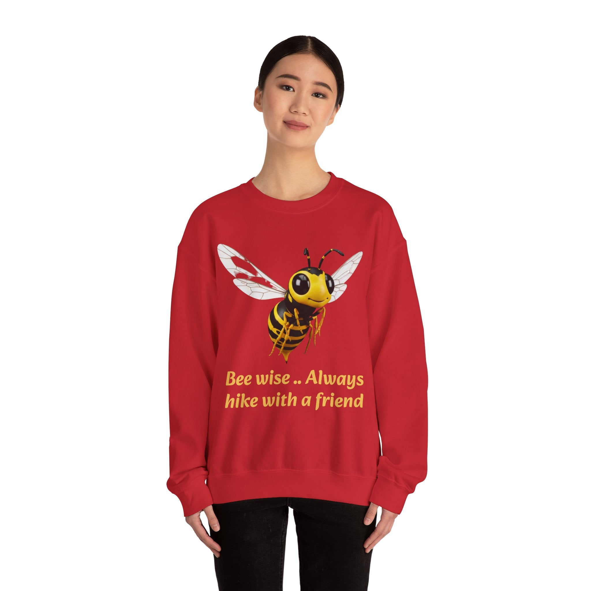 Bee Wise Crewneck Sweatshirt — Bee Illustration "Bee wise .. Always hike with a friend"