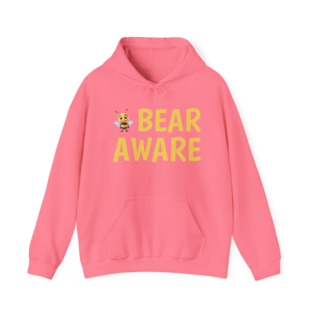 Bear Aware  Unisex Hoodie — Cute Bee Graphic Pullover
