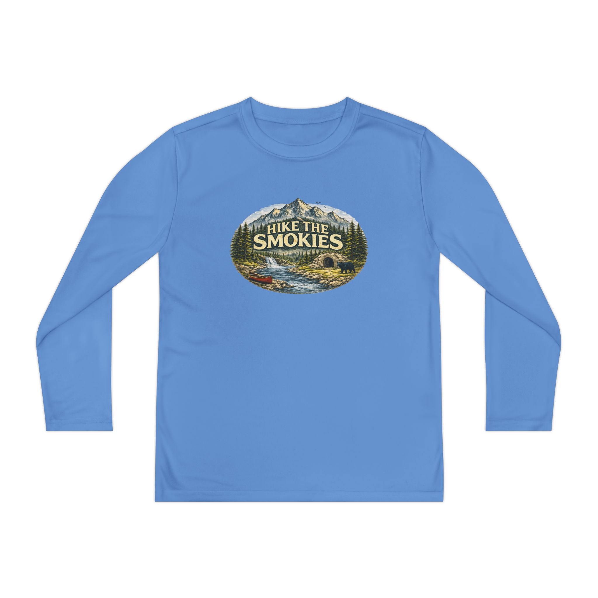 Youth Long Sleeve Tee — "Hike the Smokies" Nature Graphic