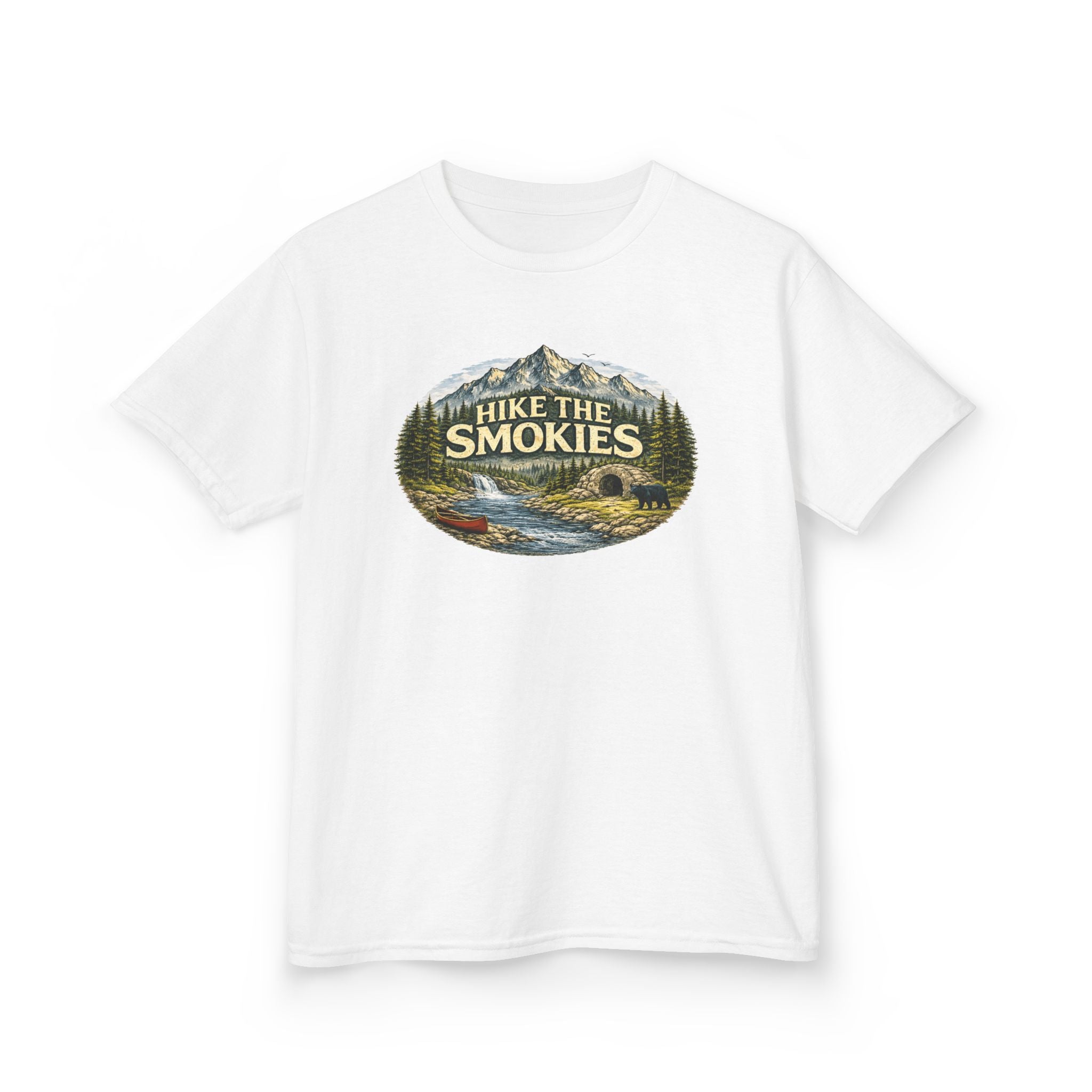 Kids Tee — "Hike the Smokies" Scenic Mountain Camping Shirt