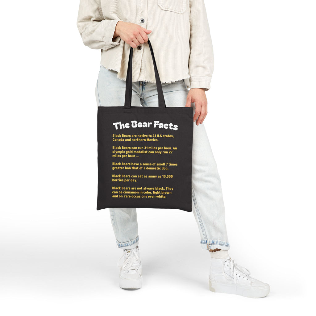 Tote Bag — "The Bear Facts" Educational Canvas Tote (Funny Wildlife Facts)