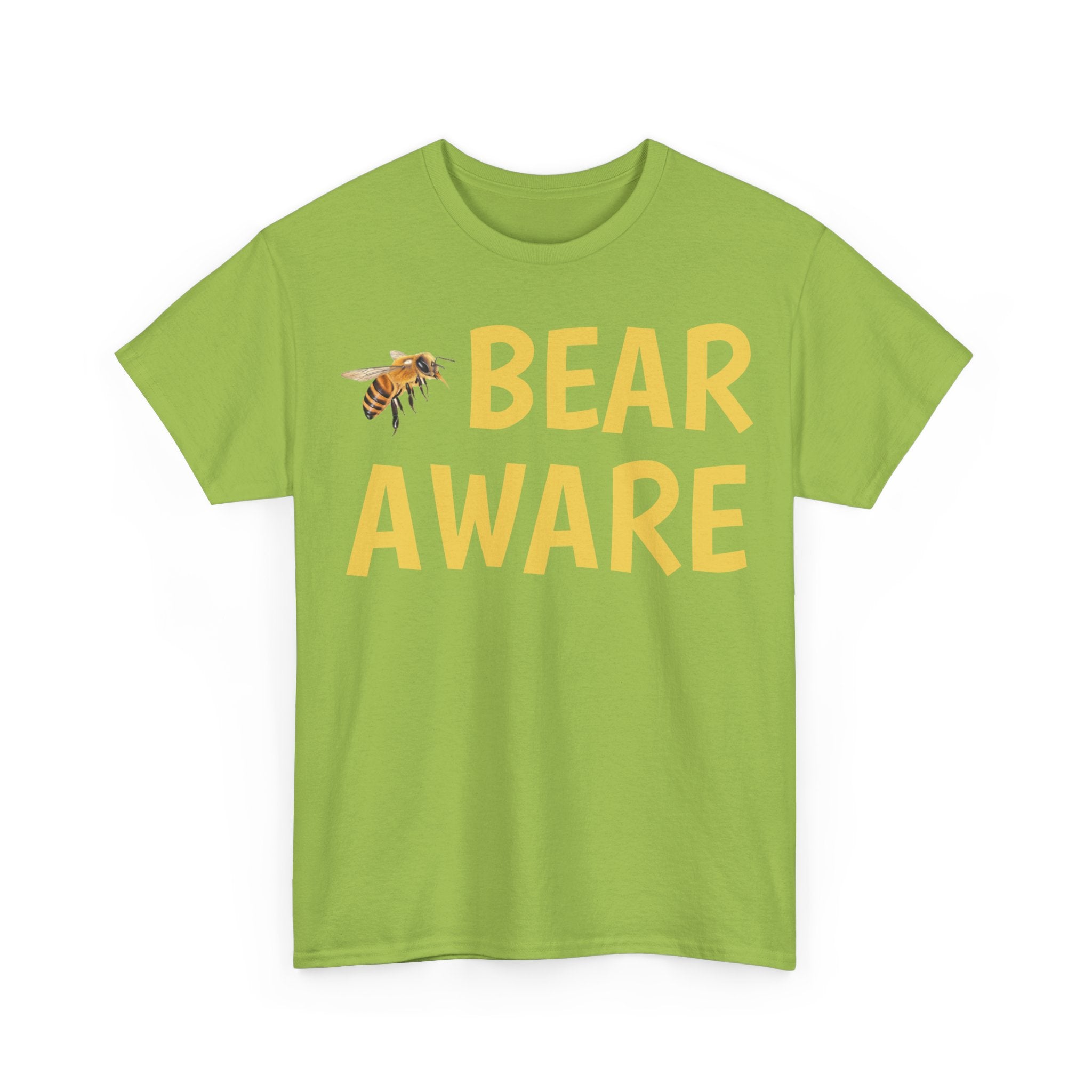 Bear Aware Unisex Tee — Funny Nature T-Shirt with Bee Graphic