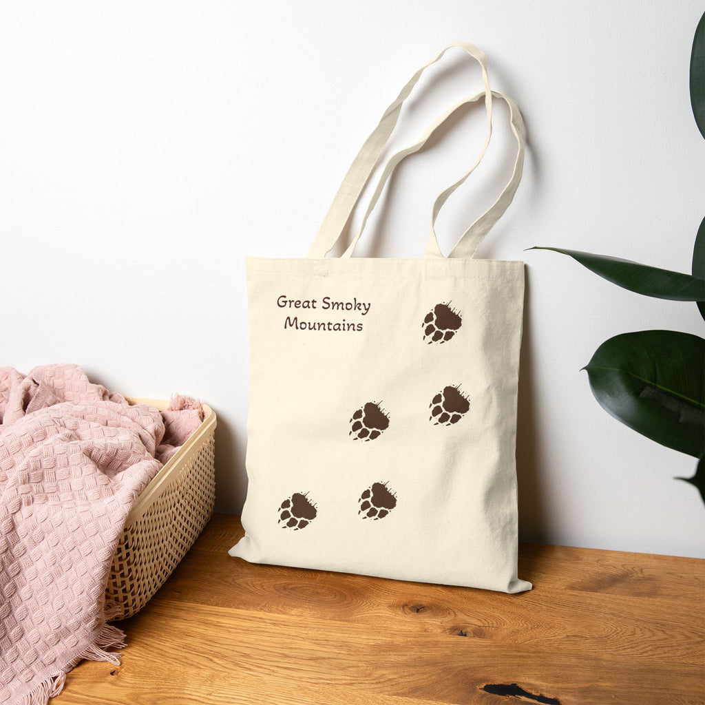 Canvas Tote Bag — Bear Paw Print Eco Shopper