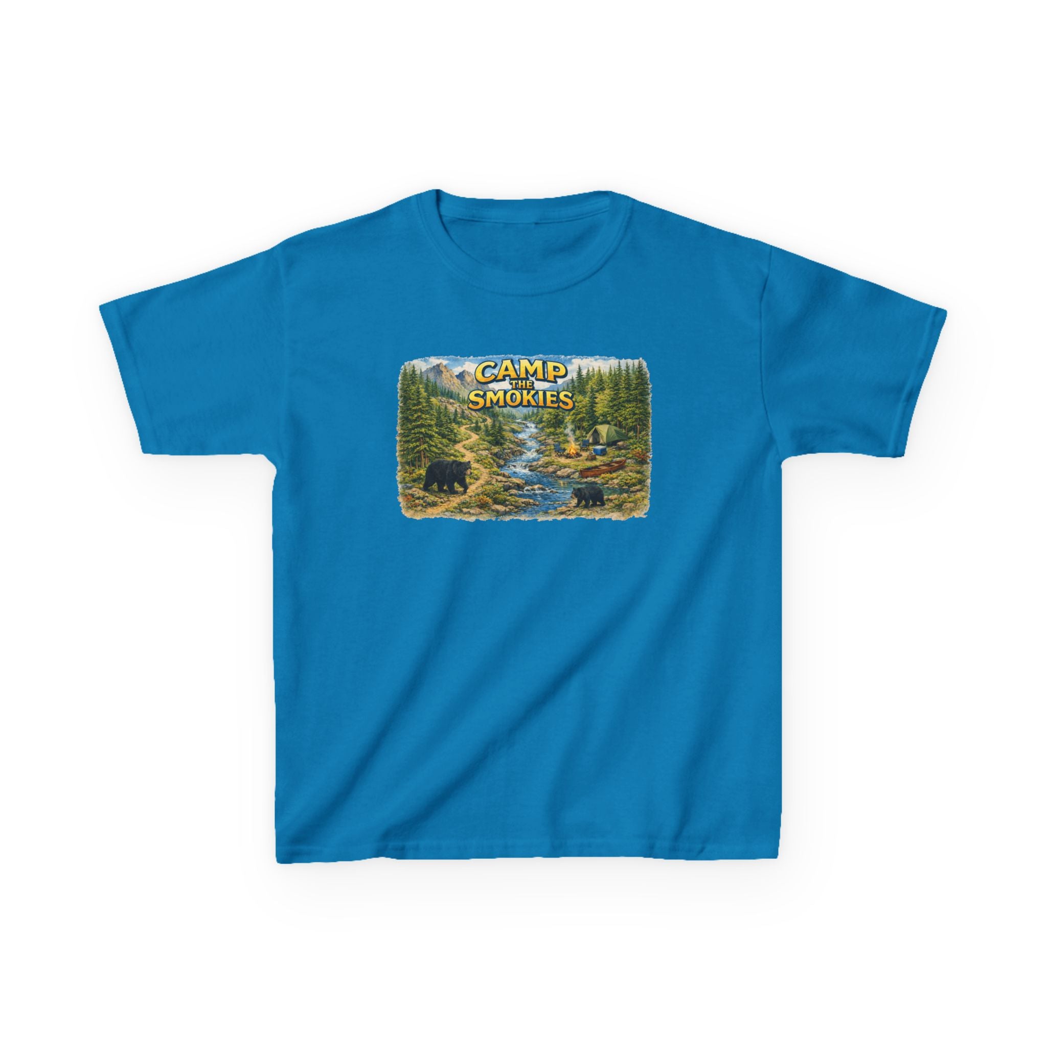Kids Camp The Smokies T-Shirt — Scenic Smoky Mountains Camp Tee