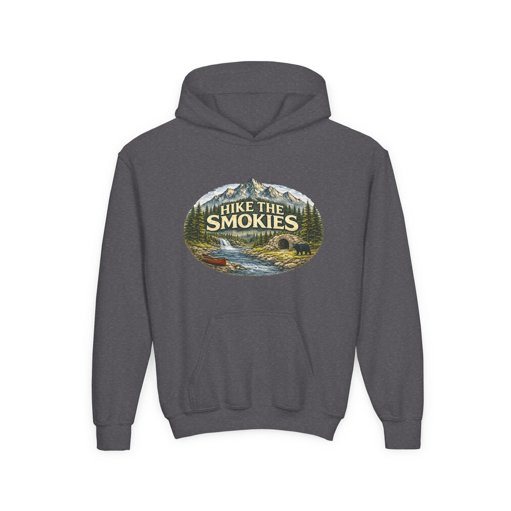 Youth Hoodie - 'Hike the Smokies' Mountain Camping Graphic