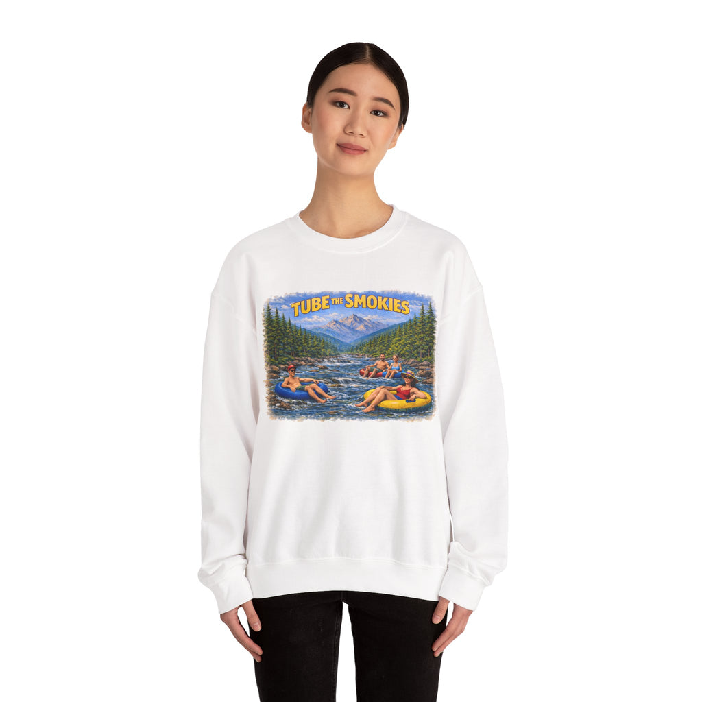 Tube the Smokies Crewneck Sweatshirt – Scenic River Tubing Graphic