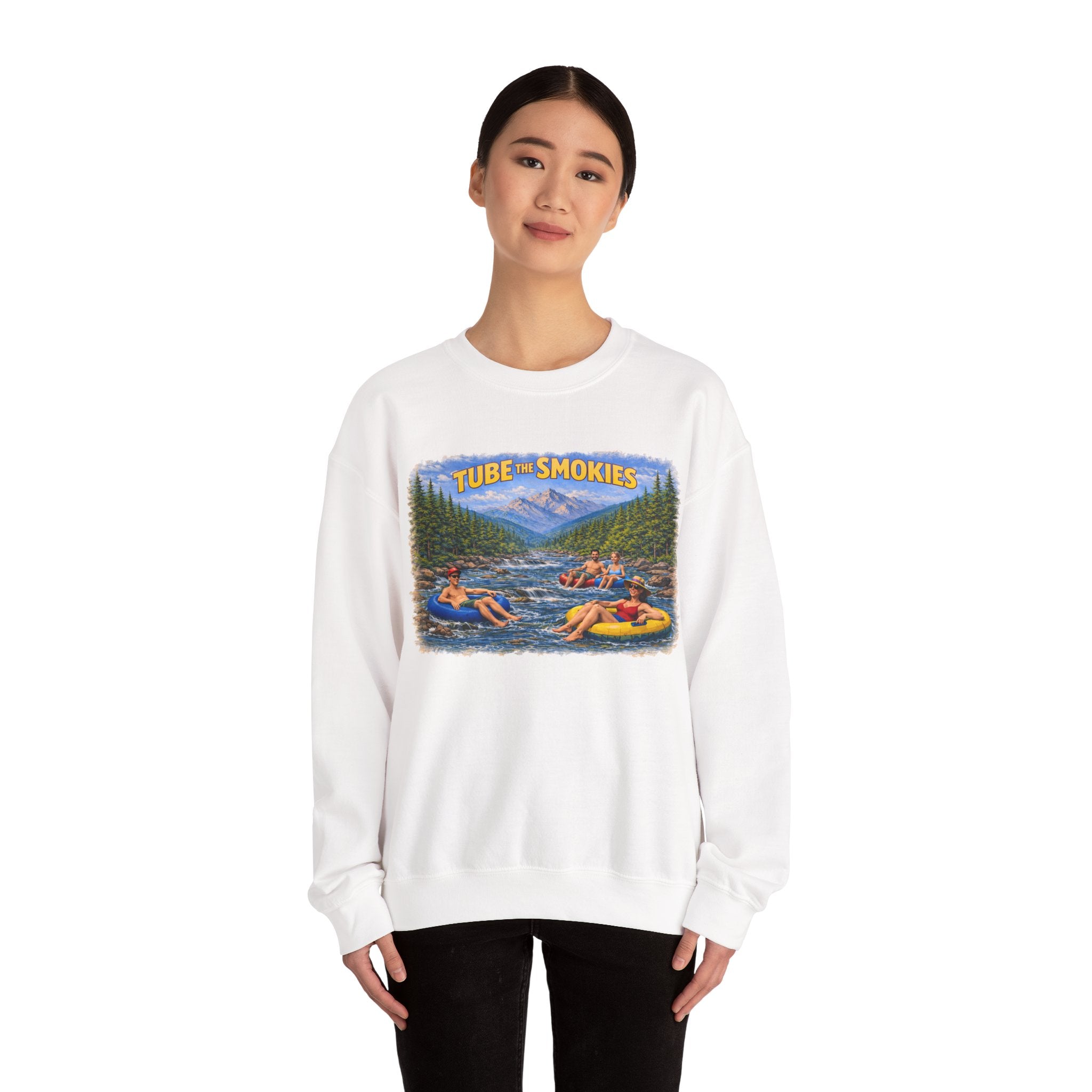 Tube the Smokies Crewneck Sweatshirt – Scenic River Tubing Graphic