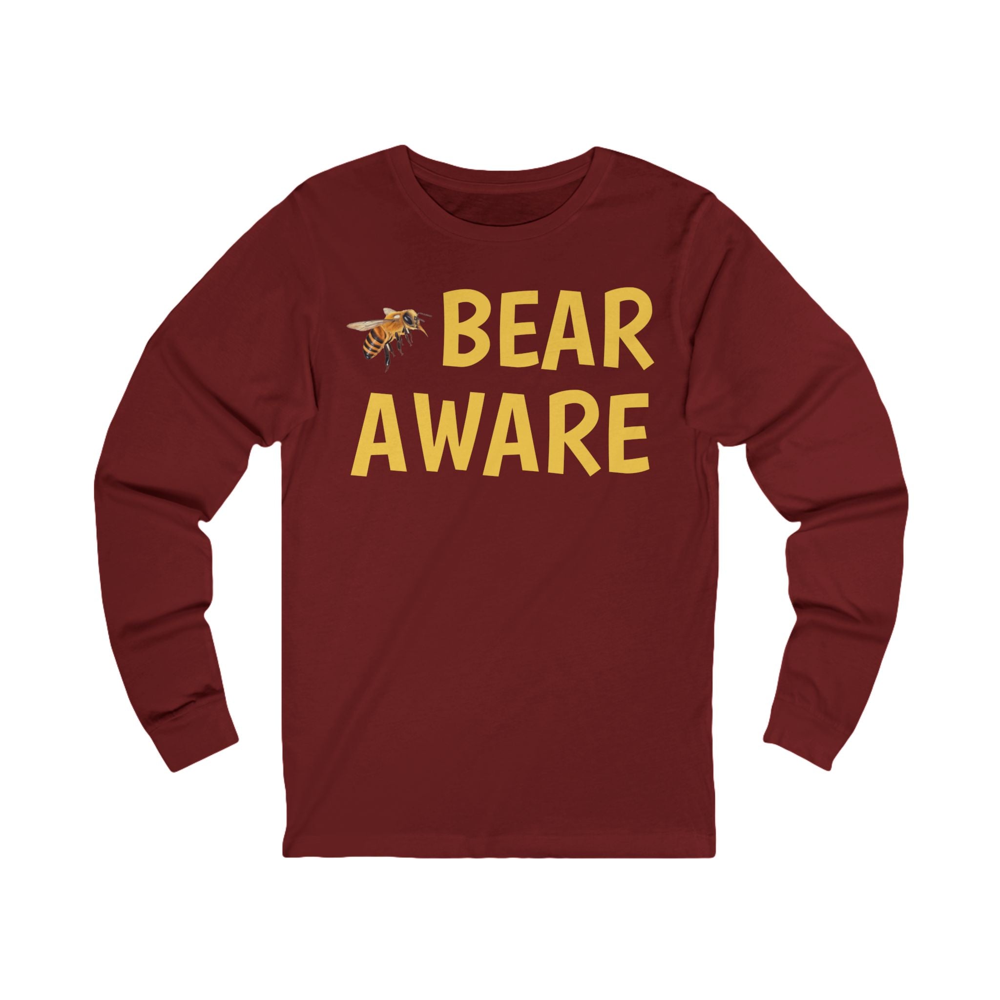 Bear Aware Long Sleeve Tee — Wildlife Safety Shirt with Bee Accent
