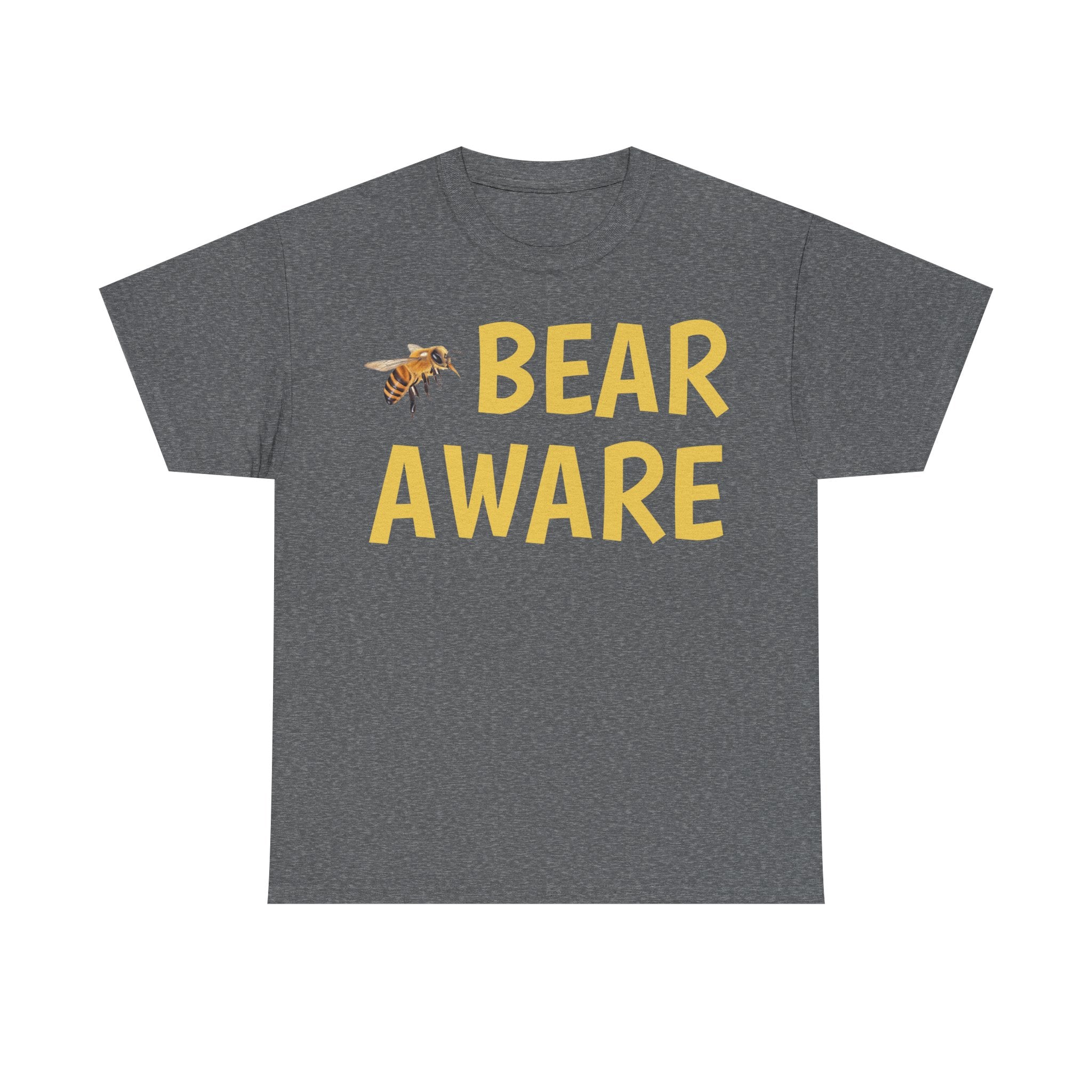Bear Aware Unisex Tee — Funny Nature T-Shirt with Bee Graphic