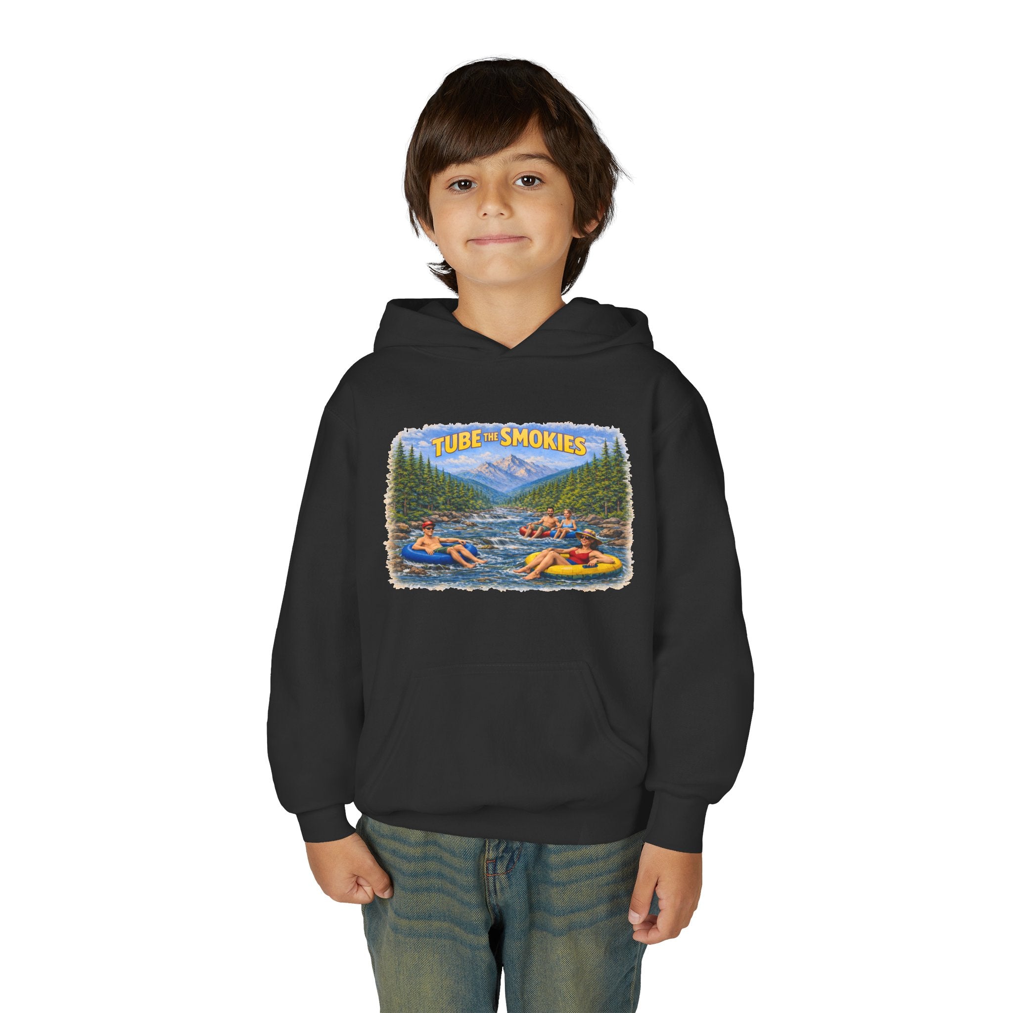 Tube The Smokies Youth Hoodie – River Tubing Graphic Sweatshirt