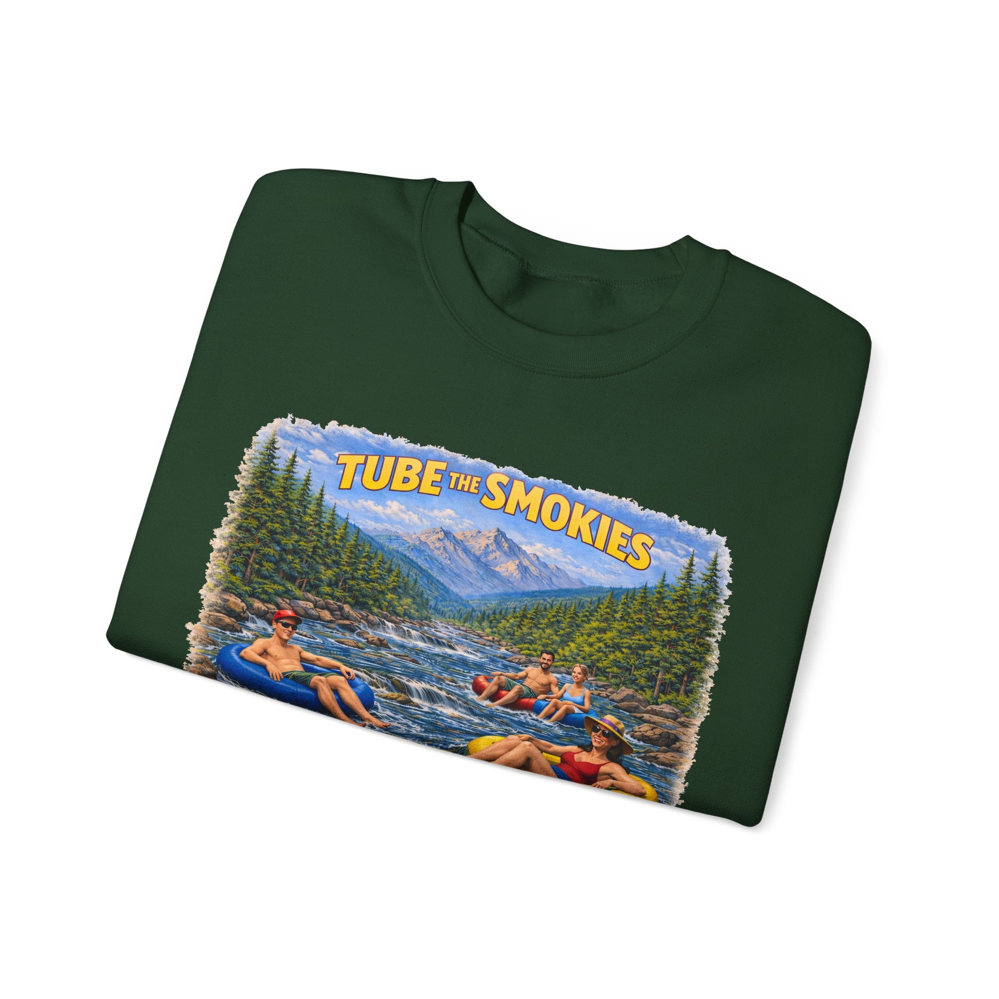 Tube the Smokies Crewneck Sweatshirt – Scenic River Tubing Graphic