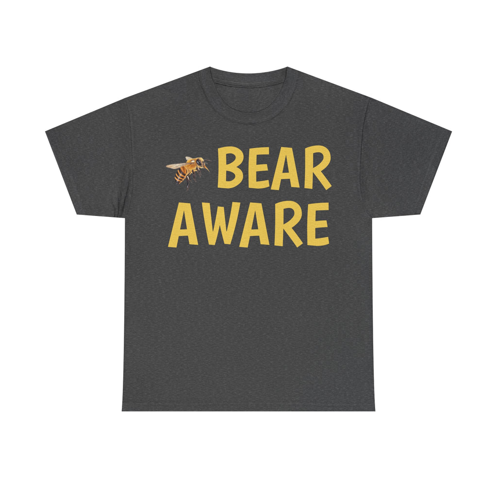 Bear Aware Unisex Tee — Funny Nature T-Shirt with Bee Graphic