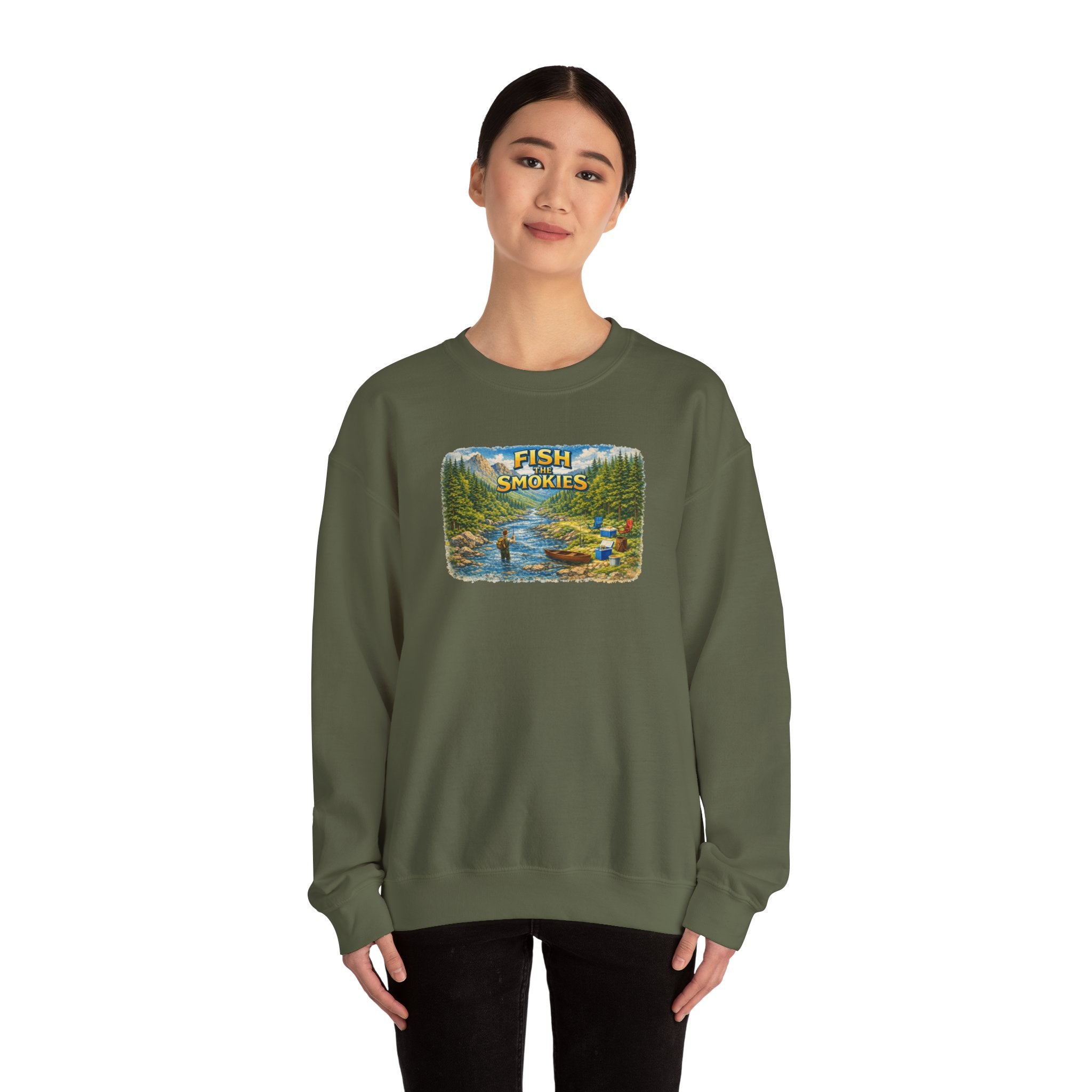 Fish Smokies Fishing Crewneck Unisex Sweatshirt