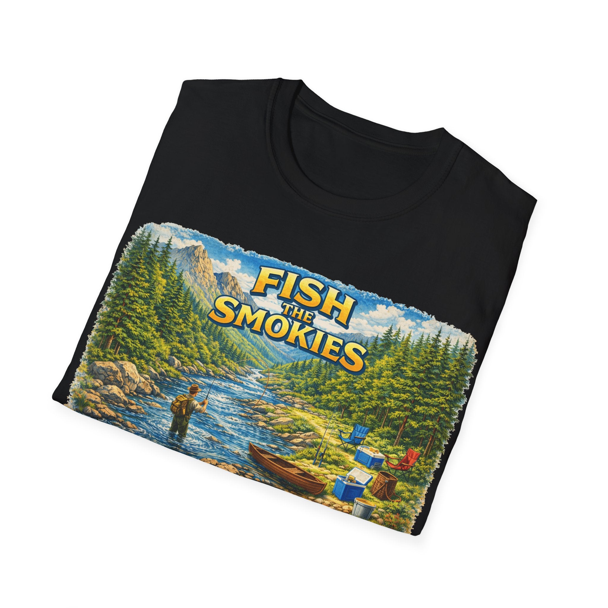 Fish the Smokies Unisex T-Shirt — Scenic Fishing River Graphic Tee