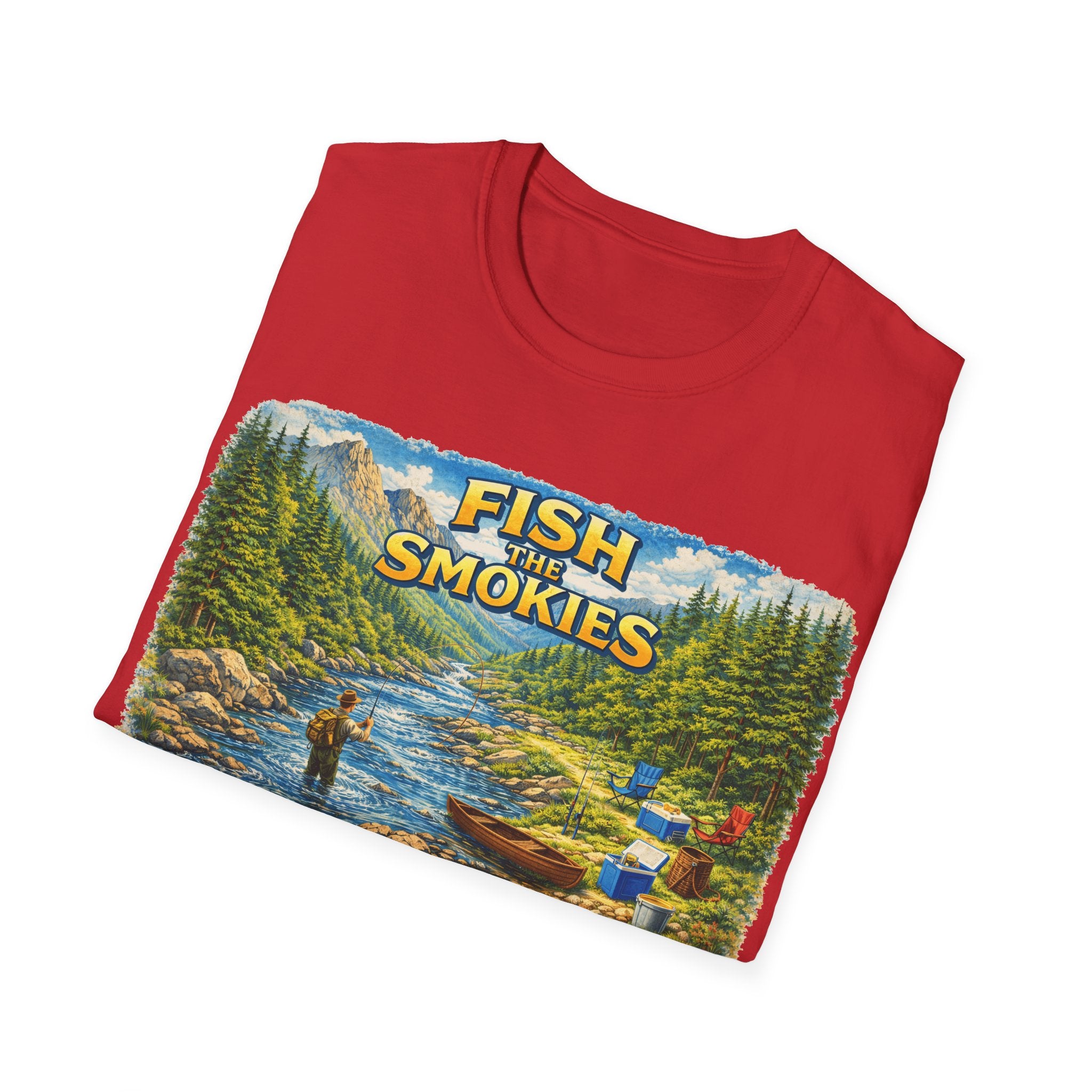 Fish the Smokies Unisex T-Shirt — Scenic Fishing River Graphic Tee