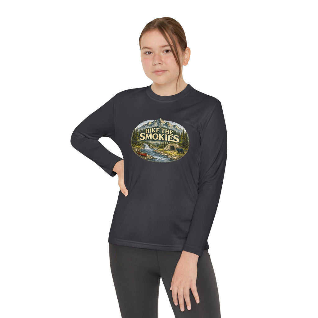 Youth Long Sleeve Tee — "Hike the Smokies" Nature Graphic
