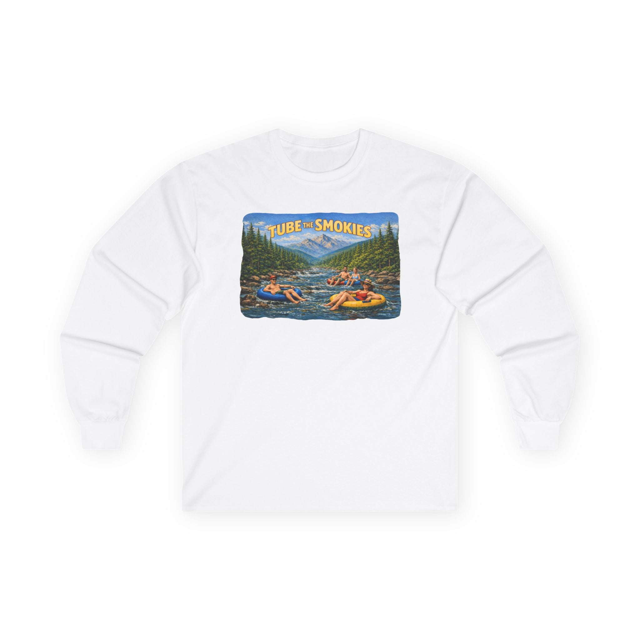Smokies River Tubing Long Sleeve Tee – Vintage Outdoor Adventure Design