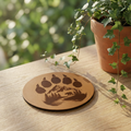 Bear Paw Mountain Cork Coaster — Rustic Wildlife Drink Coaster