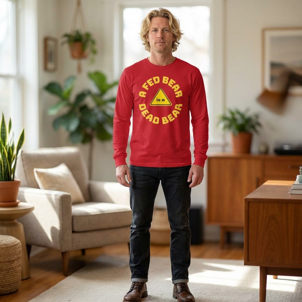 Fed Bear/Dead Bear Unisex Long Sleeve Tee | Wilderness Awareness Message