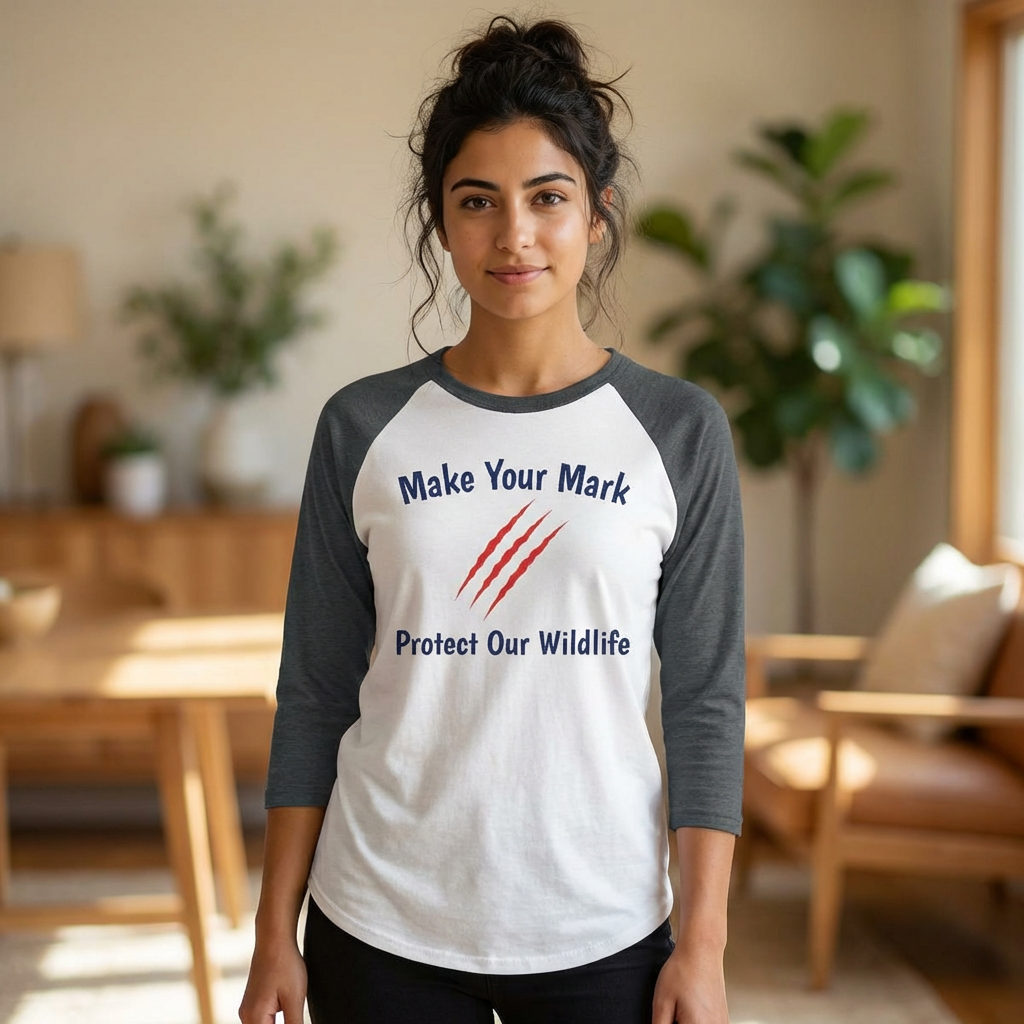 Make Your Mark Unisex Raglan Shirt — "Protect Our Wildlife" Conservation Tee
