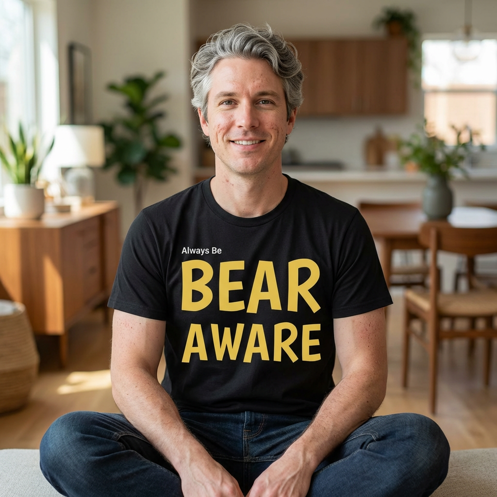 Bear Aware Unisex Cotton T-Shirt - Wildlife Awareness