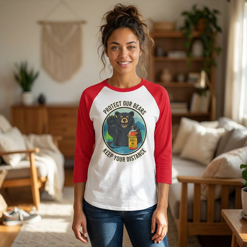 Protect Our Bears  Unisex Raglan 3/4 sleeve Tee Shirt
