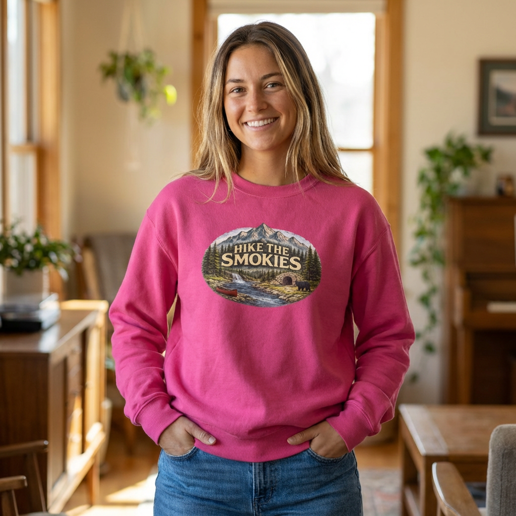 Hike the Smokies Sweatshirt — Mountain Trail Vintage Unisex Crewneck