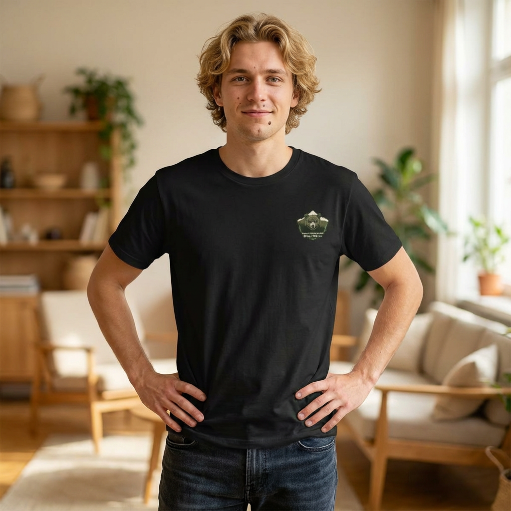 Adventure Map Unisex T-Shirt — Vintage Hiking Map with River & Bear Art