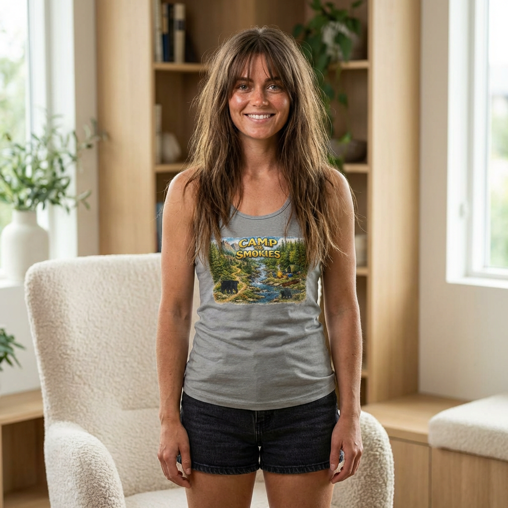 Smoky Mountains Camp River Racerback Tank — Back to Nature