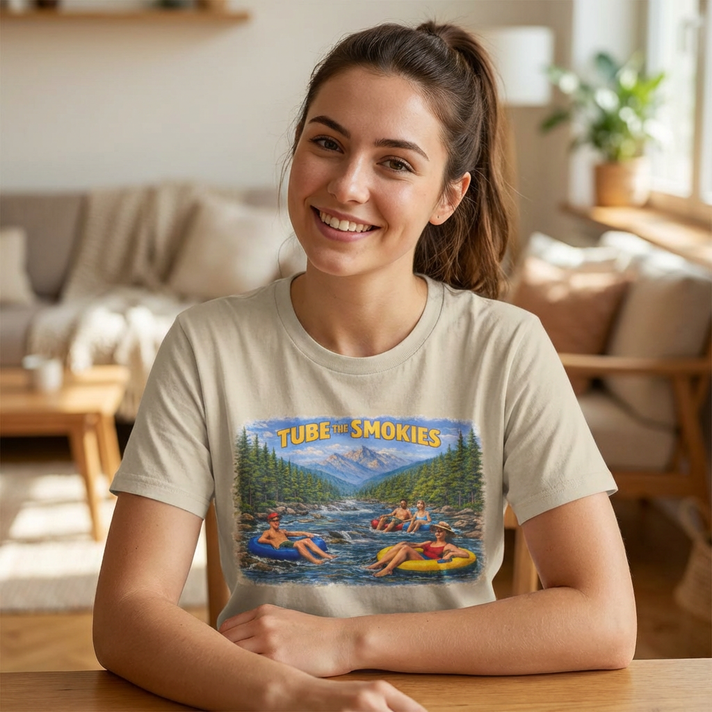 Tube the Smokies Unisex T-Shirt — River Tubing Graphic Tee for Smoky Mountains Fans
