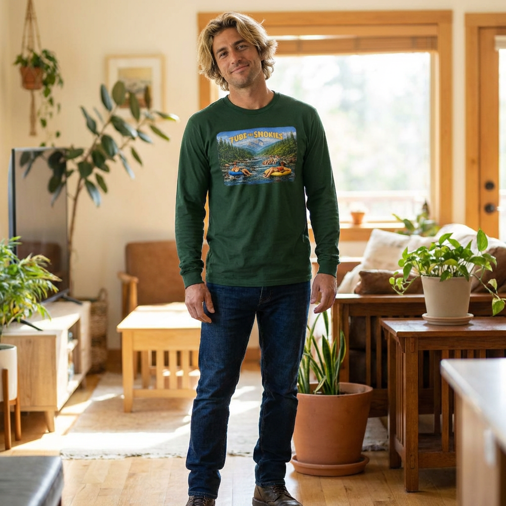 Smokies River Tubing Long Sleeve Tee – Vintage Outdoor Adventure Design