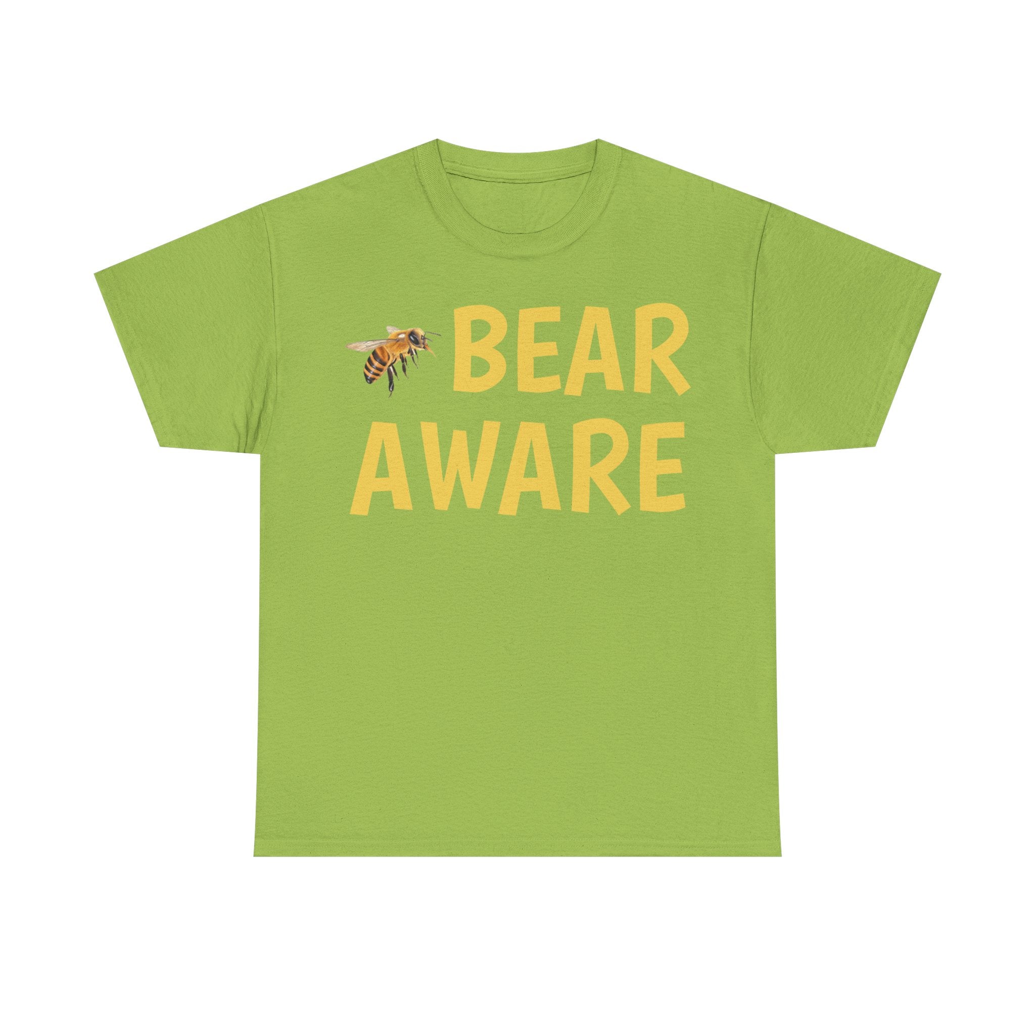 Bear Aware Unisex Tee — Funny Nature T-Shirt with Bee Graphic