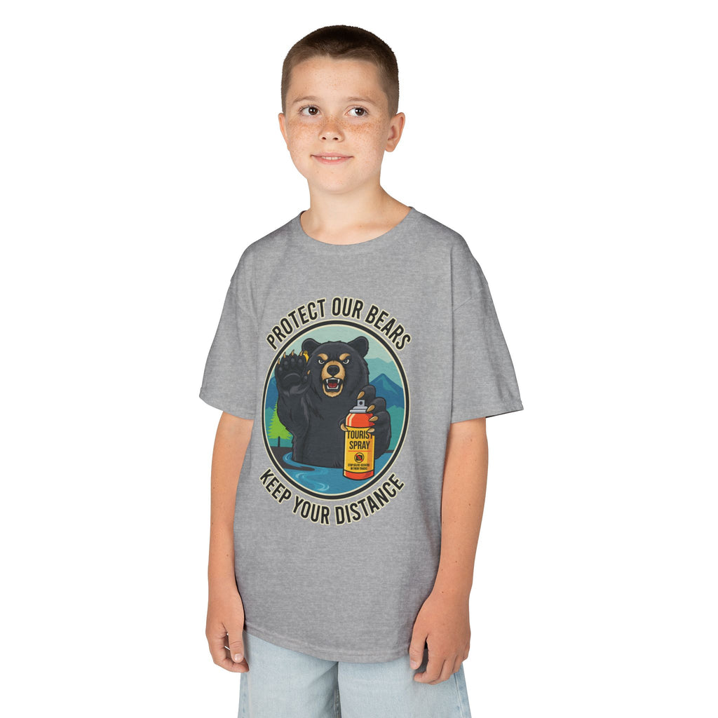 Kids T‑Shirt — "Protect Our Bears, Keep Your Distance" Cute Bear Conservation Tee