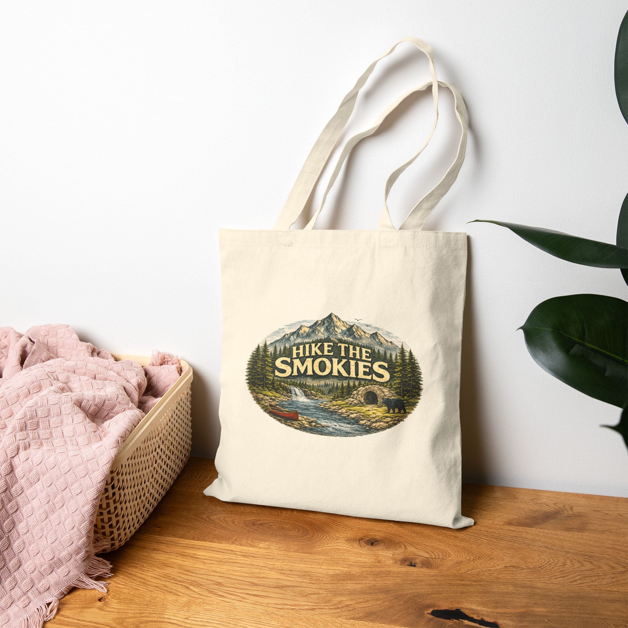 Tote Bag — 'Hike the Smokies' Scenic Mountain Canvas Tote