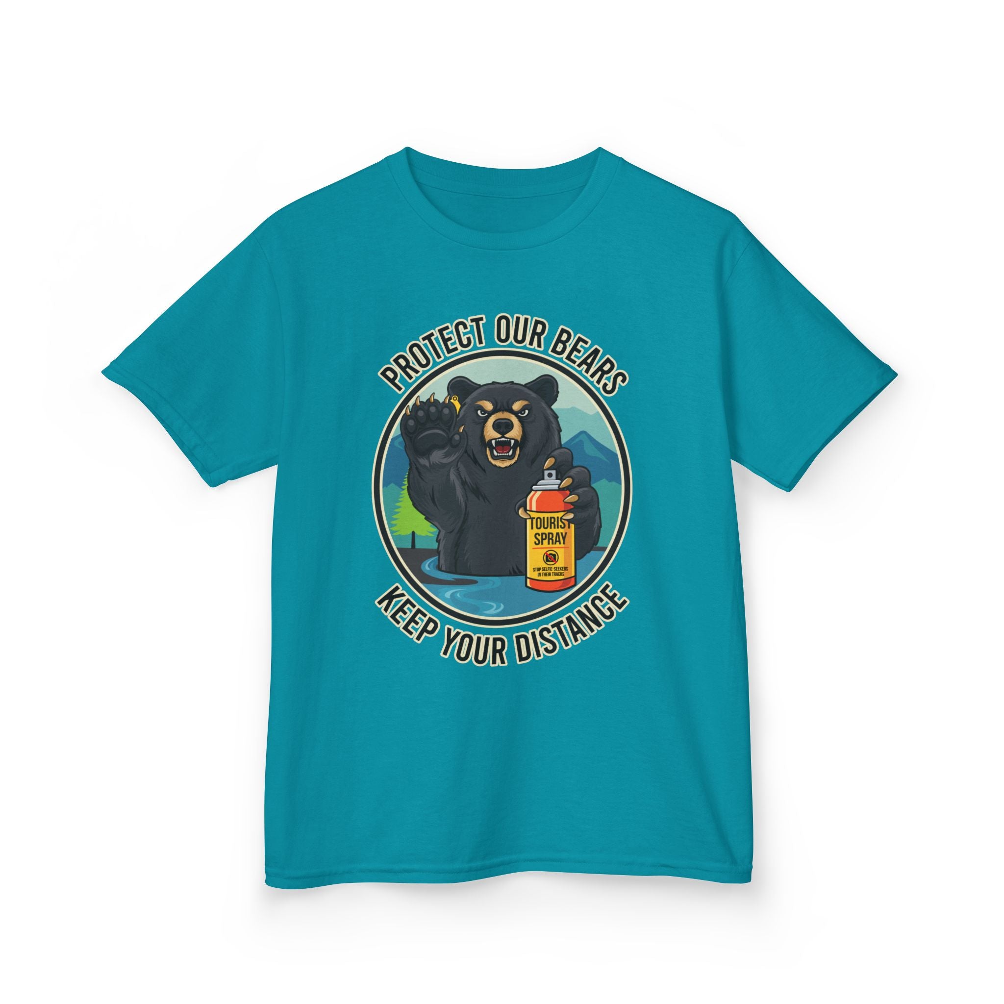 Kids T‑Shirt — "Protect Our Bears, Keep Your Distance" Cute Bear Conservation Tee