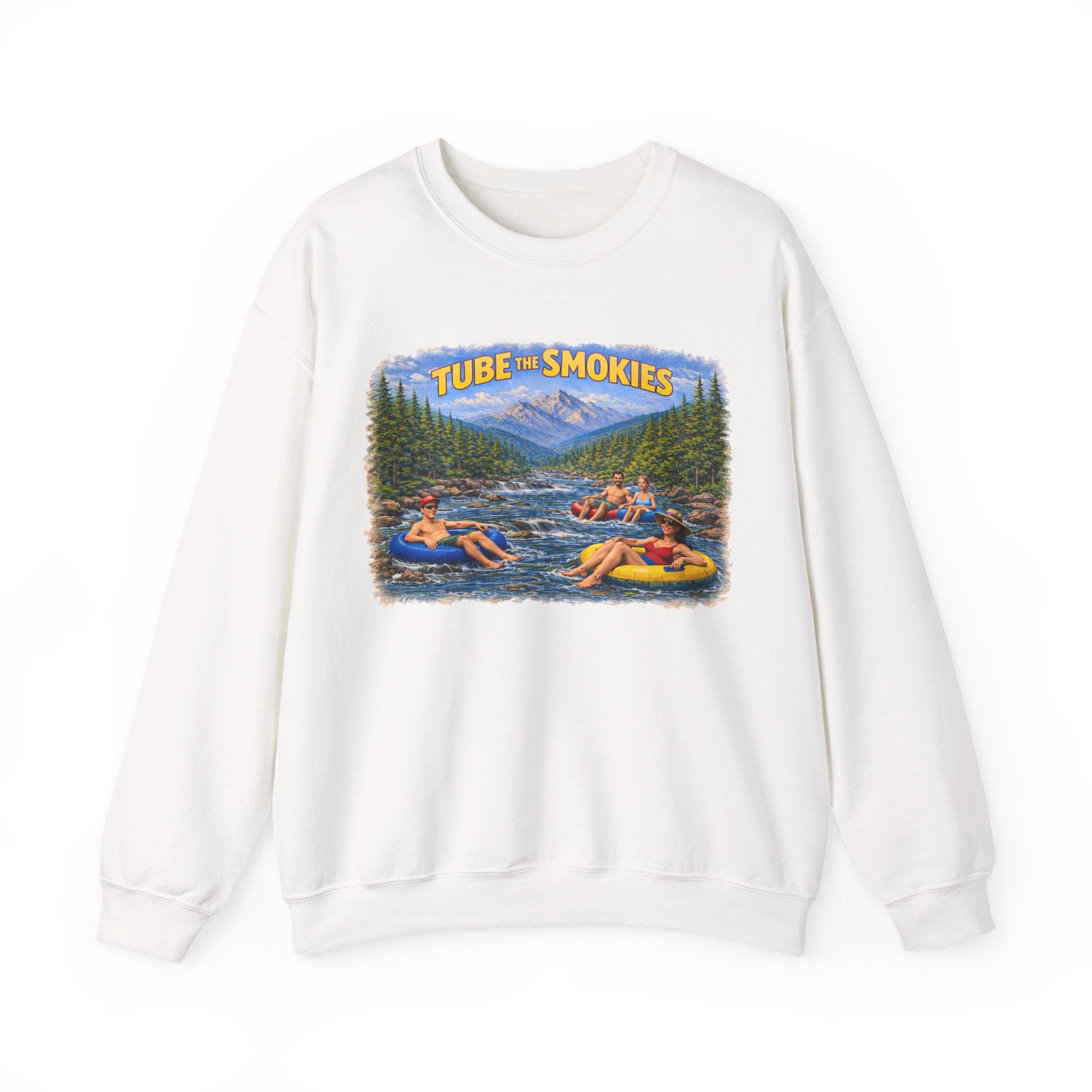Tube the Smokies Crewneck Sweatshirt – Scenic River Tubing Graphic