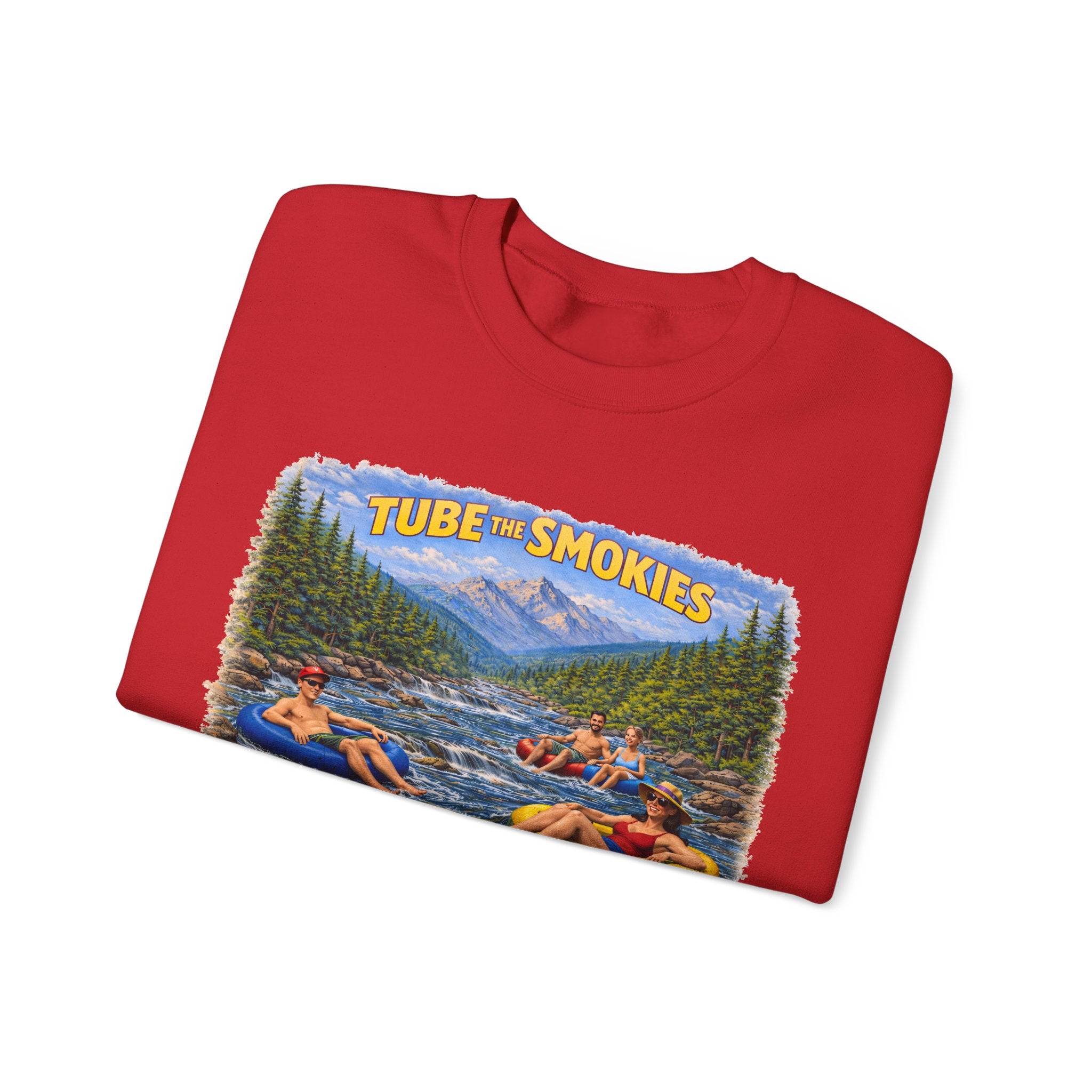 Tube the Smokies Crewneck Sweatshirt – Scenic River Tubing Graphic