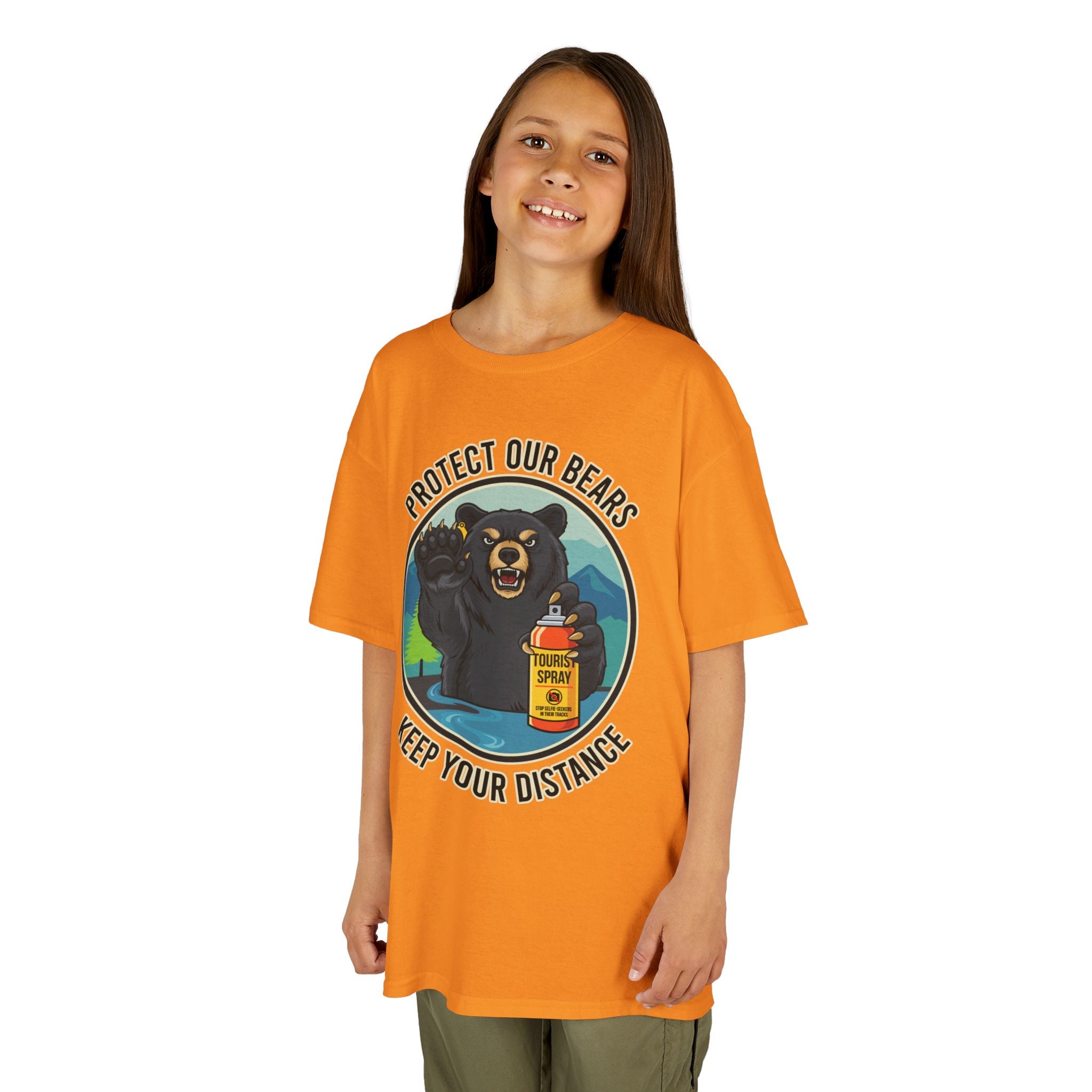 Kids T‑Shirt — "Protect Our Bears, Keep Your Distance" Cute Bear Conservation Tee