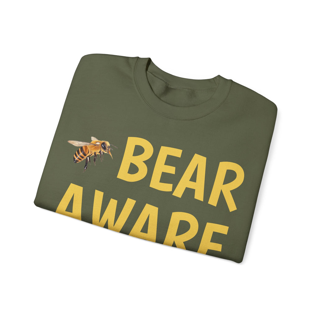 Bear Aware Unisex Crewneck Sweatshirt — Nature-Lover Eco Graphic Pullover