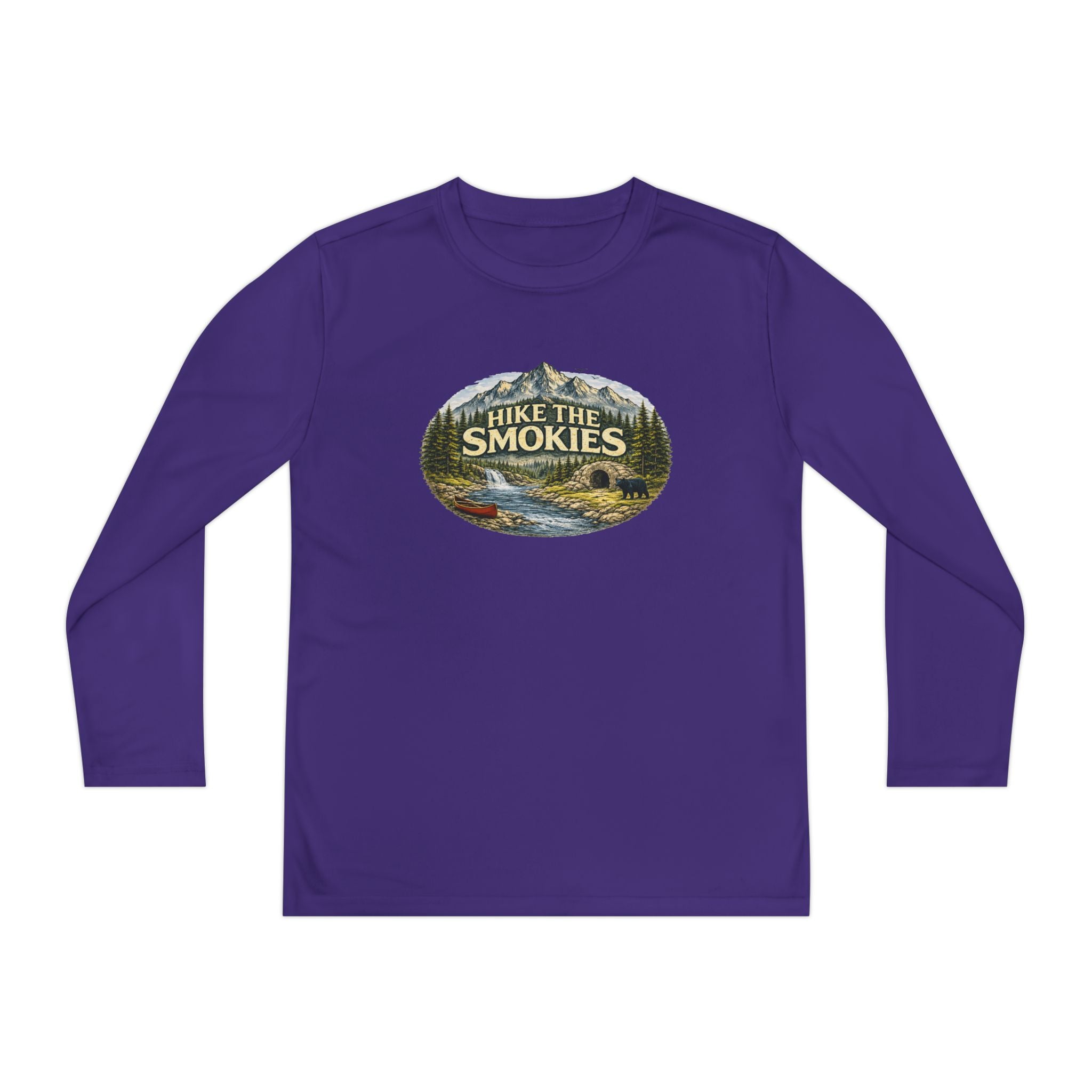 Youth Long Sleeve Tee — "Hike the Smokies" Nature Graphic