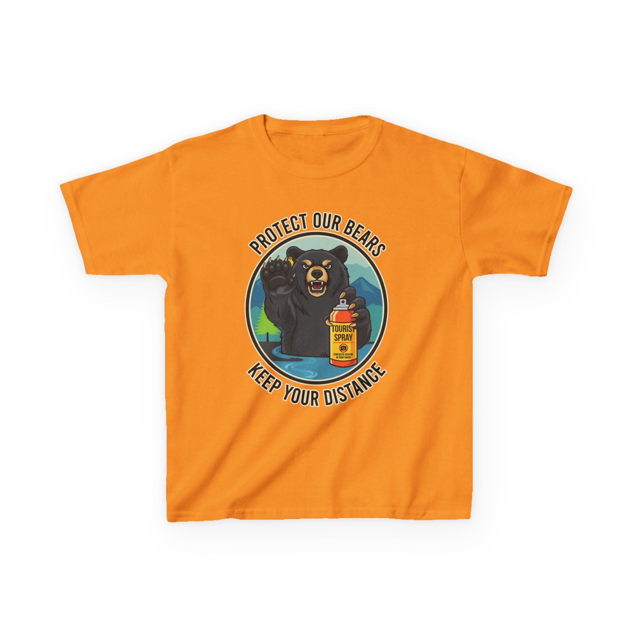 Kids T‑Shirt — "Protect Our Bears, Keep Your Distance" Cute Bear Conservation Tee