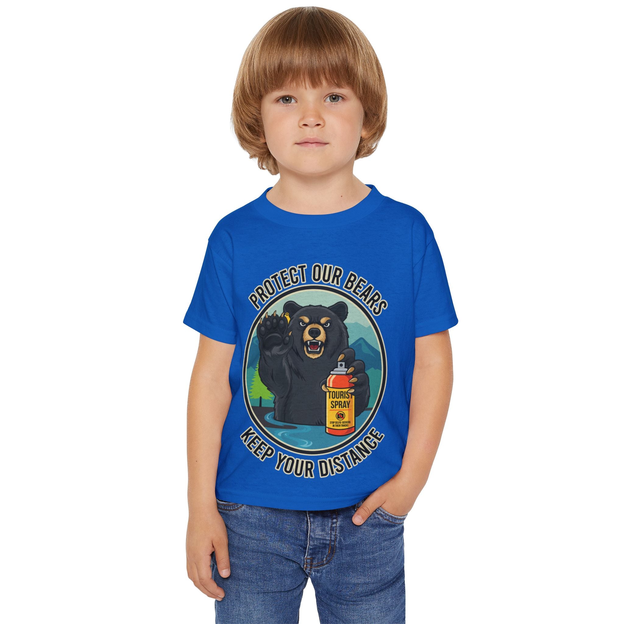 Toddler T-Shirt — "Protect Our Bears, Keep Your Distance" Graphic Tee