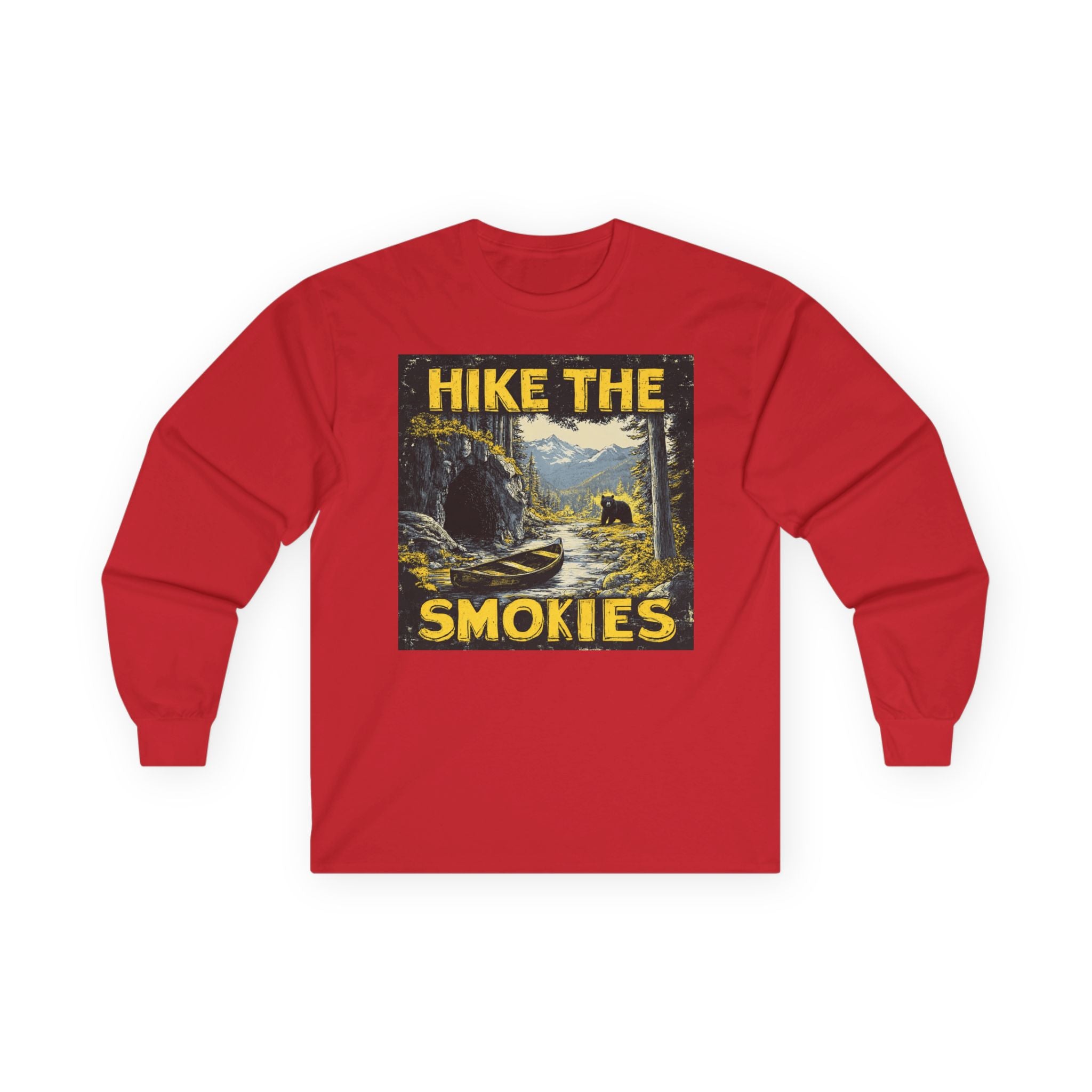 Hike the Smokies Long Sleeve Unisex Tee — Vintage Mountain Hiking Shirt