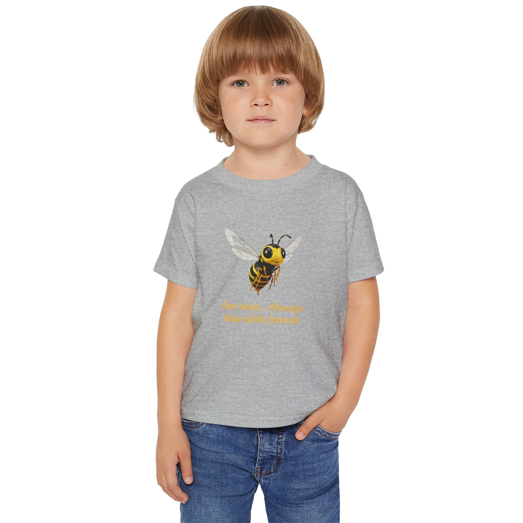 Toddler T‑Shirt — Cute Bee Design “Bee Wise… Always Hike with Friends”