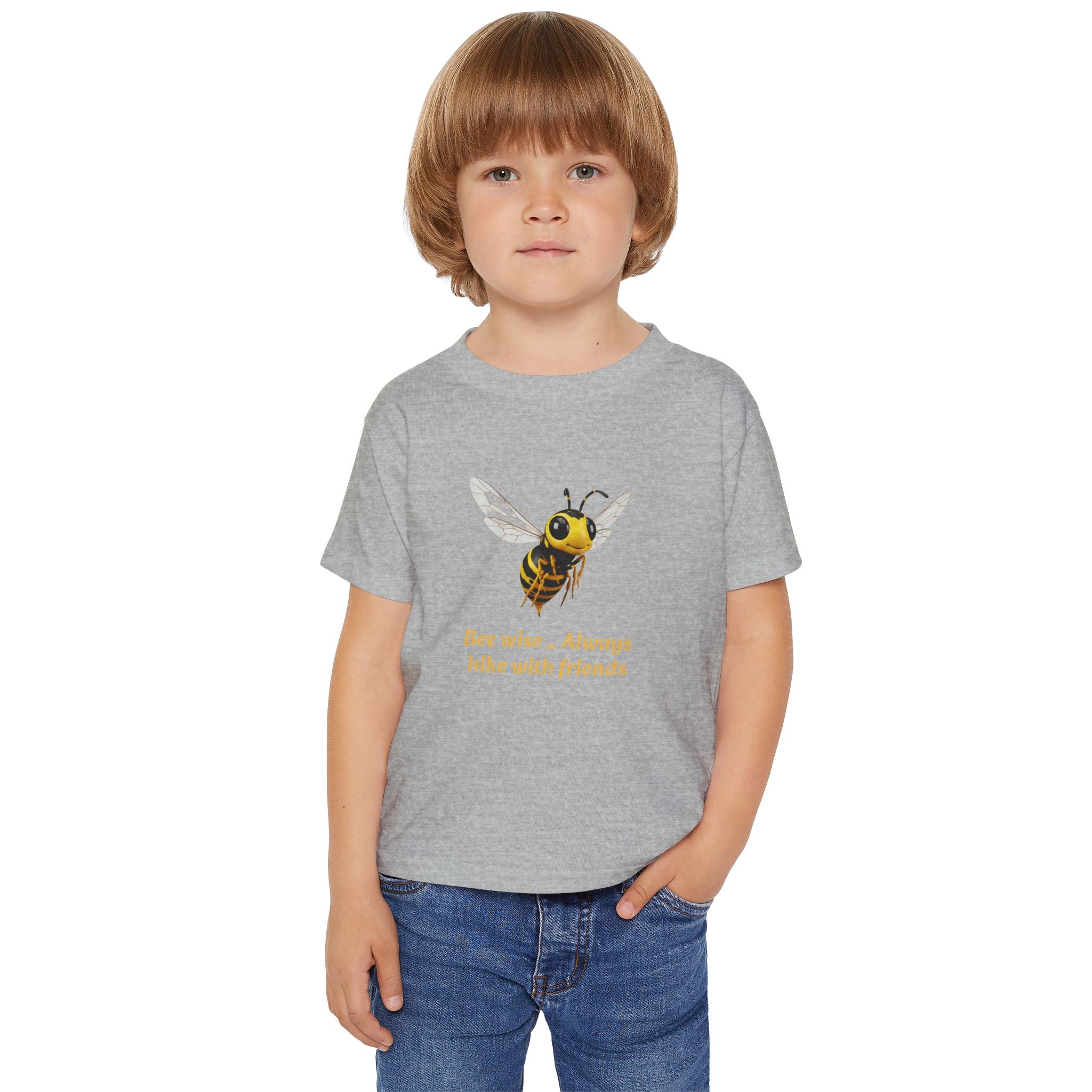 Toddler T‑Shirt — Cute Bee Design “Bee Wise… Always Hike with Friends”